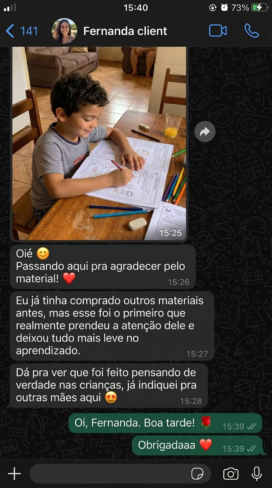 Depoimento WhatsApp pós-garantia 3
